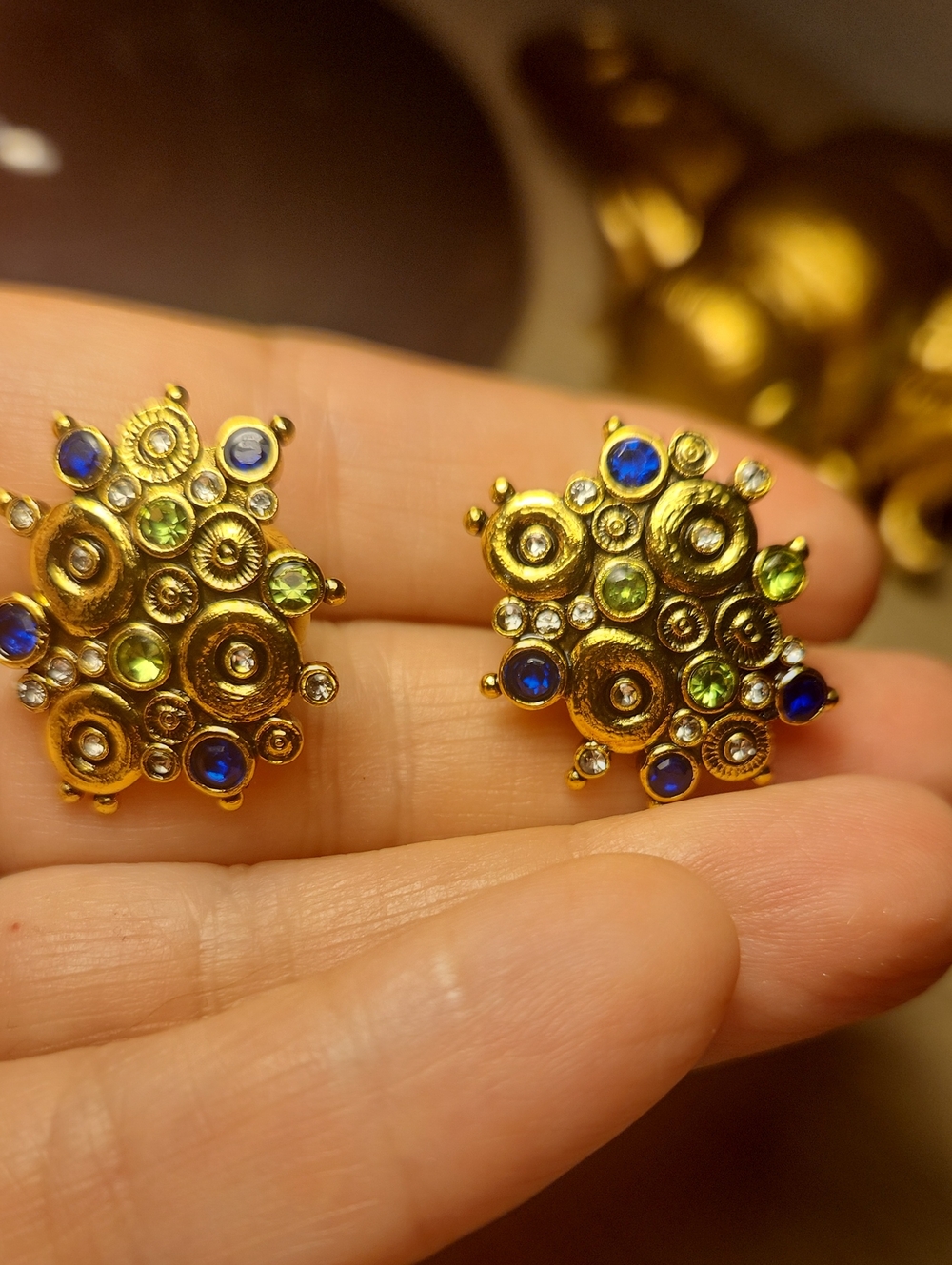 Art Deco Rhinestone Post Earrings